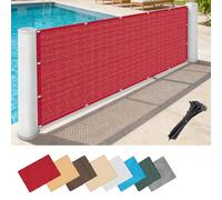 Telo Ombreggiante 1.5 x 4 m 220G ㎡ HDPE Anti-Uv, Opaco, Resistente Al Vento Intemperie, Protezione Della Privacy, Telo Frangivento da Esterno con Occhielli per Giardino, Rosso