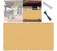 Telo Ombreggiante 100 x 150 cm Tessuto HDPE 185 G/M² Blocco UV Al 95% Protezione Privacy Copertura Recinzione Copri con Fascette, Occhielli, Funi per Giardino, Giallo sabbia