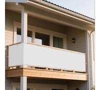 Telo Ombreggiante 100 x 480 cm 98% Protection Contre Les Rayons UV Vela Ombreggiante Impermeabile Antivento con Fune e Occhiellato per Esterni per Giardino, Balcone, Bianco