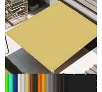 Telo Ombreggiante 120x240cm Idrorepellente e Antivento, con Protezione 98% Uv, Robusto e Stabile Vela Ombreggiante Rettangolare per Esterno, Giardino, Terrazzo, Balcone, Giallo sabbia