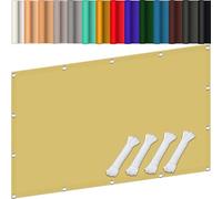 Telo Ombreggiante 166 x 170 cm Resistenza Strappo, Frangivento, Raggi Uv, Anti-Età, Personalizzabile, Con Corde, Telo Ombreggiante Occhiellato, Per Pergola, Cortile, Color Crema