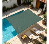 Telo Ombreggiante 2.6 x 4 m Resistente Ai Raggi Uv, Permeabile All'Aria e All'Acqua, Antivento, Rete di Ombreggiatura con Occhielli per Terrazza, Campeggio, Verde Scuro
