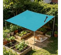 Telo Ombreggiante 3.6 x 4 m Resistente Ai Raggi Uv, Permeabile All'Aria e All'Acqua, Antivento, Vela Parasole per Giardino con Occhielli per Esterno, Giardino, Blu