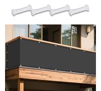 Telo Ombreggiante 330 x 550 cm 98% Protection Contre Les Rayons UV Ombreggiante Impermeabile Raffreddamento e Protezione UV Impermeabile per Balcone per Giardino, Balcone, Grigio Scuro