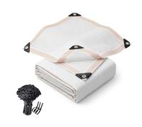 Telo Ombreggiante 50% Anti-UV, Rete Ombreggiante Bianca con Occhielli, Frangisole da Esterno Traspirante per Balcone Terrazzo Pergola Copertura Piante Orto