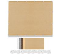 Telo Ombreggiante 820 x 840 cm Protezione Raggi UV Traspirante Telo Ombra Traspirante e Resistente, Protezione Raggi UV per Balcone, Esterno, Giardino, Terrazza, Sabbia, Giallo sabbia