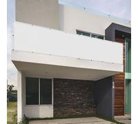 Telo Ombreggiante 92 x 392 cm Pes Poliestere Impermeabile Tenda Parasole Esterno con Fune Tenda a Vela per Giardino, Esterno, Balcone, Campeggio, Bianco