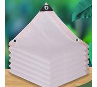 Telo ombreggiante al 50% per serre con occhielli, tessuto da giardino, per piante da patio, pergole, pollai, rete ombreggiante bianca (4 x 9 m)