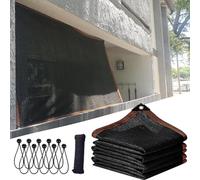 Telo ombreggiante al 90% per serra, 3 x 6 m, nero, con occhielli e corde elastiche, telone in rete per patio, orto, pollaio, protezione UV