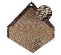 Telo ombreggiante anti sole， Tessuto ombreggiante marrone con occhielli 90% for esterni, dimensioni multiple(8 x 8 m)
