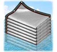 Telo Ombreggiante Auto Panno Parasole Tessuto Sunblock Ombra con Occhielli Rete Sole per Cani Alluminio Riflettente Rete all'99% Ombreggiante Protezione dai Raggi UV((3x4.5) m)