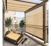 Telo Ombreggiante Beige con Occhielli Ogni 50 cm, Rete Ombreggiante 90% per Pergola Balcone Terrazza Giardino, FrangivistaHDPE Traspirante e Permeabile con Angoli Rinforzati(8x9m)