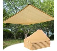 Telo ombreggiante beige con protezione UV al 90%, 4 x 8 m, rete parasole da giardino con occhielli per serra, parcheggio, capannone, cortile e canile, copertura resistente per esterni