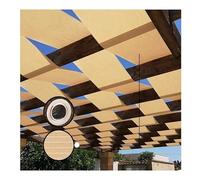 Telo ombreggiante beige per giardino, protezione UV, impermeabile, facile da installare, tessuto traspirante con occhielli per decorazione esterna e protezione solare.