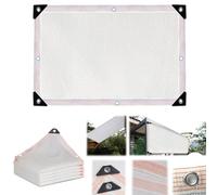 Telo ombreggiante bianco con occhielli, tasso di ombreggiatura del 55%, tessuto durevole resistente ai raggi UV, per esterni, patio, garage, serra, giardino, 10 x 10 m