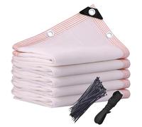 Telo ombreggiante bianco resistente per giardino, 50% protezione UV traspirante in tessuto HDPE, telone a rete con occhielli, perfetto per serre e verande (3,3 x 3,3-1 x 14,9 m)