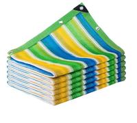 Telo ombreggiante colorato al 90% arcobaleno con occhielli, telo in rete con blocco UV, per giardino, patio, pergola, copertura per esterni (10 x 35 m)