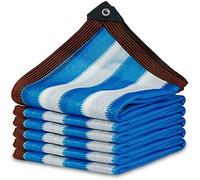 Telo Ombreggiante con Occhielli, Tessuto A Rete per Esterni con Protezione Solare, Ideale per Privacy E Agricoltura, con Fori Distanziati Di 1 Metro E Design A Strisce.