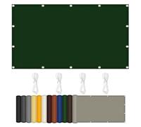 Telo ombreggiante con protezione UV, 120 x 220 cm, vari teloni per esterni, con corde, per giardino, patio, balcone, attività per feste, colore: verde scuro