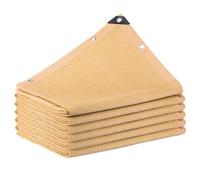 Telo ombreggiante da giardino per protezione solare, baldacchino beige resistente ai raggi UV, con occhielli, tasso di ombra dell'85%, traspirante, per esterni, per balcone (4 x 8 m)