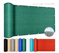 Telo Ombreggiante di Protezione Solare 70 x 380 cm, Traspirante HDPE Protezione Uv, Antistrappo, Tenda da Sole, Tenda a Vela per Giardino, Terrazzo, Balcone, Patio, Verde Scuro