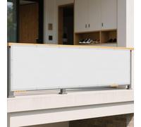 Telo Ombreggiante Impermeabile 72 x 275 cm Anti UV 98% Parasole Rete Ombreggiante con Occhielli Anti UV Antivento con Occhielli con Fune per Recinzione Giardino Terrazzo, Bianco