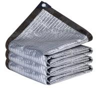 Telo ombreggiante in alluminio riflettente al 99%, 5x9m Argento Rete Ombreggiante Con Occhielli,85% Sole/UV Protezione Vele parasole per giardino,auto, cani, esterni, camper, patio