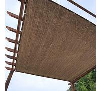 Telo ombreggiante marrone con protezione UV al 90%, con occhielli, barriera antivento per giardino, patio, prato e piante, 5 x 6 m