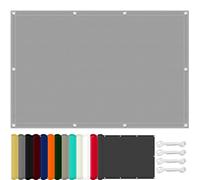 Telo Ombreggiante Occhiellato 100 x 115 cm Impermeabile, Protezione UV Al 98%, Antistrappo, Protezione Solare, Leggera e Resistente, Rete Ombreggiante per Balcone Terrazza, Grigio Chiaro