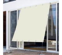 Telo Ombreggiante Occhiellato 103 x 135 cm Impermeabile Vele Ombreggianti Rettangolari Protezione Solare Anti Uv Antipolvere Per Giardino E Campeggio, bianco