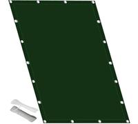 Telo Ombreggiante Occhiellato 175 x 175 cm Tenda da Giardino Protezione Solare Antivento Antistrappo con Funi e Fascette per Balcone, Campeggio, Verde Scuro