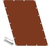 Telo Ombreggiante Occhiellato 280 x 295 cm Tenda da Giardino Protezione Solare Antivento Antistrappo con Funi e Fascette per Balcone, Campeggio, Rosso Ruggine