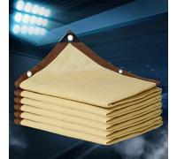 Telo Ombreggiante Occhiellato 4x4 6x8 Vela Teli Ombreggianti da Esterno Telo Ombra Giardino Terrazzo Oscurante 90% Anti-UV Antistrappo Rete Da Giardino Abbinati Al Tuo Giardino,beige-4x5m