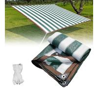 Telo ombreggiante per esterni, con occhielli, 80% tessuto a rete per patio, giardino e cortile, 2 x 8 m, 5 x 5 m, 6 x 17 m, 7 x 1 m, 9 x 15 m, 12 x 12 m, 8 x 8 m, verde scuro/bianco