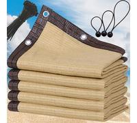 Telo ombreggiante per esterni con protezione UV al 90%, con occhielli, per serra, beige, traspirante, per pergola, disponibile in misure da 2 m e 10 m (8 x 12 m)