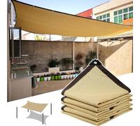 Telo ombreggiante per piante, 10 x 10 m, 85% protezione solare, beige, rettangolare, vela traspirante, con occhielli, ideale per giardinaggio e patio all'aperto