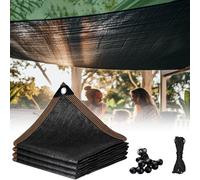 Telo ombreggiante per serre da 35,6 x 4,7 m, protezione solare per esterni, copertura per piante, per giardinaggio, protezione dai raggi UV, tessuto resistente, colore nero