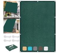 Telo ombreggiante resistente, 2 x 2,2 m, permeabile all'aria e all'acqua, baldacchino con kit di fissaggio con occhielli per recinzione di piante e pergole, verde scuro