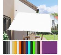 Telo Ombreggiante Rettangolare 180 x 950 cm Impermeabile, Rettangolare, Anti Uv, Pes Telo Ombreggiante con Occhielli con Occhielli, Fune per Esterno Giardino Terrazzo, Bianco