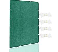 Telo Ombreggiante Rettangolare 200 x 280 cm, Protezione Uv, Permeabile All'Aria e All'Acqua, Telo Parasole con Fune e Occhiellato per Esterno Terrazzo Balcone Giardino, Verde Scuro