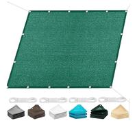 Telo Ombreggiante Rettangolare 320 x 340 cm, Traspirante, Permeabile, Protezione Solare, Vela Ombreggiante Rotolo Telone per Giardino, Terrazzo, Balcone, Patio, Verde Scuro