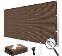 Telo Ombreggiante Rettangolare 90 x 580 cm, Traspirante HDPE Protezione Uv, Antistrappo, Tenda a Vela, Rete Ombreggiante per Giardino, Terrazzo, Balcone, Patio, Marrone