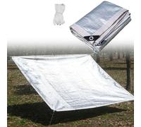 Telo ombreggiante riflettente al 99% in alluminio,Rete ombreggiante per auto e cane,Panno Ombreggiante in Alluminio Argento,Tenda Parasole con occhielli 1x9m 2x11m 3x6m 4.5x15m 6x16m 7.5x9m(3.5x8m)