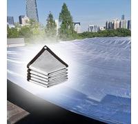 Telo ombreggiante riflettente in alluminio 98%, protezione dai raggi UV per serre, terrazze e posti auto coperti, copertura argentata riflettente al calore con occhielli (2,0 x 10 m)