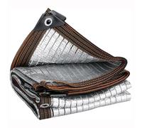 Telo ombreggiante riflettente in alluminio, rete di protezione solare, colore argento, per serre, pergole, terrazze, pollai, resistente ai raggi UV, durevole, versatile (2,4 m)