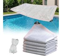 Telo Ombreggiante Riflettente in Alluminio, Rete ombreggiante Alluminio con Occhielli, Aluminet Panno Ombra 99% Argento, Rete Parasole Traspirante per Piscine Pergole esterni(10x10m)