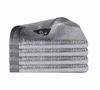 Telo Ombreggiante Riflettente in Alluminio, Rete Ombreggiante da Giardino Resistente Ai Raggi UV con Occhielli, Tasso di Ombreggiatura Del 99% per Copertura di Fiori, Piante da Patio, Serre(5.0x8.0m/1