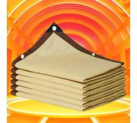 Telo ombreggiante rinforzato, 1,5 x 1,2 m, con blocco UV, rettangolare, per pergola, schermo antivento per giardino/patio/terrazza, tessuto beige, 2 x 6 m