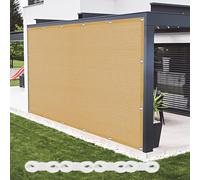 Telo Ombreggiante Traspirante 150 x 320 cm Protezione UV 98% Ombreggiante Traspirante Protezione Anti Raggi UV e per Esterni per Giardino, Balcone, Giallo sabbia