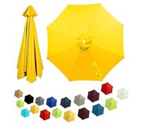 Telo Ombrellone 3x3 Ricambio 8 Stecche, Copri Ombrellone da Giardino 6/8 Stecche, Copertura Tettuccio di Ricambio Impermeabile Anti UV per Parasole Esterno Patio(Yellow,6 ribs:3.0M/9.8FT)